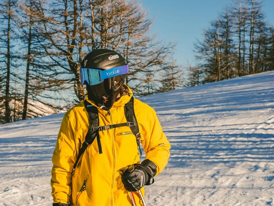 Skier on a sunny slope in Valberg