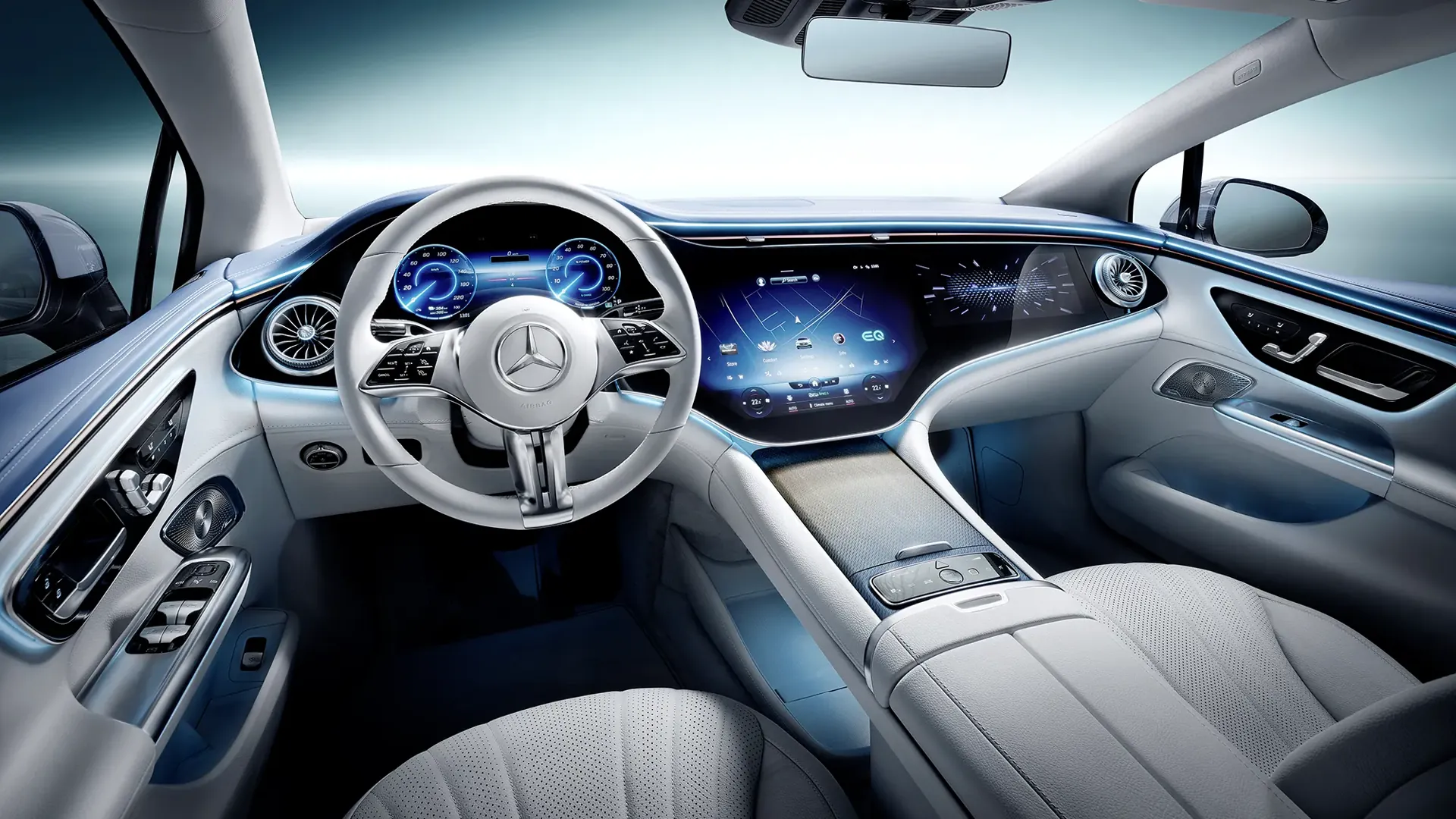 Mercedes E-Class / EQE premium leather interior front cabin