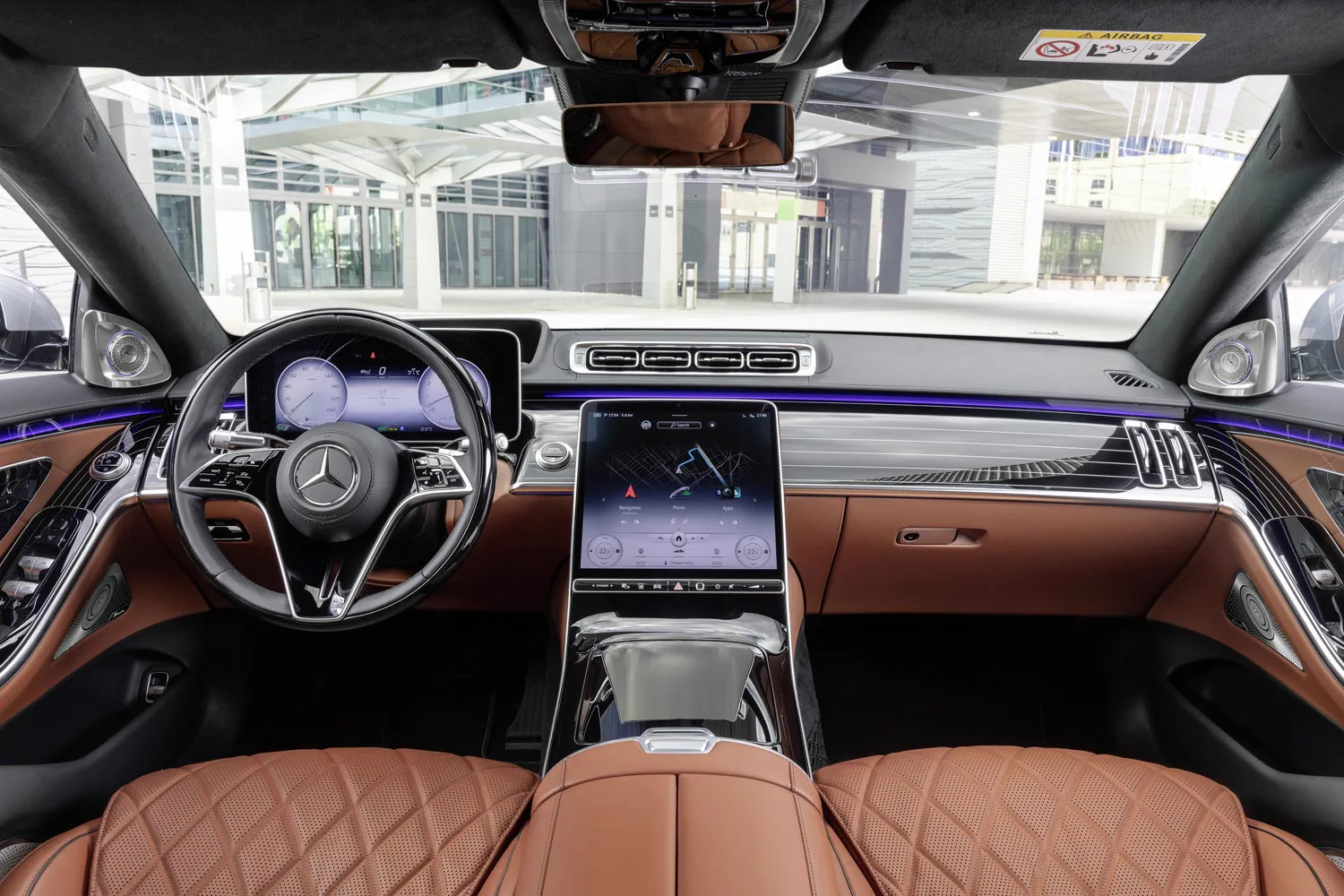 Mercedes S-Class / EQS premium leather interior front cabin