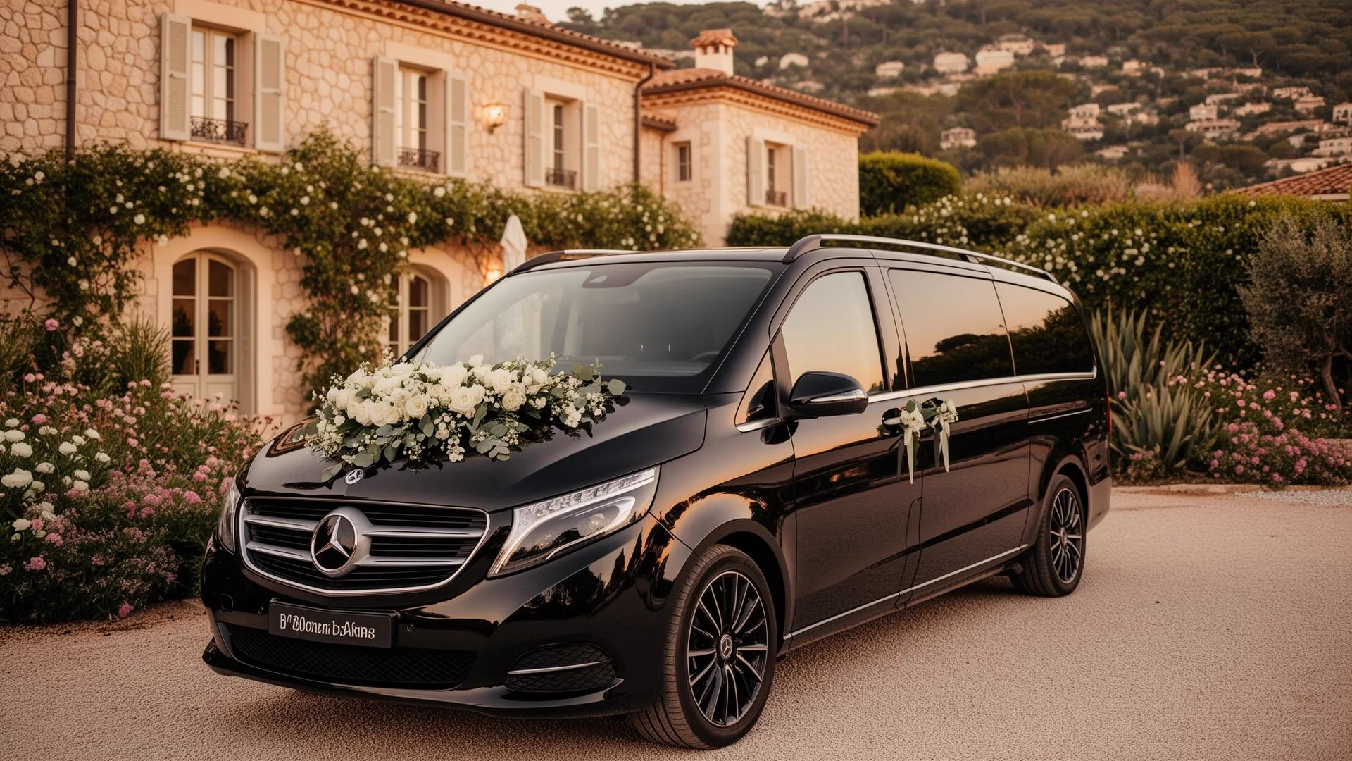 Wedding and event luxury chauffeur service – Mercedes limousine French Riviera