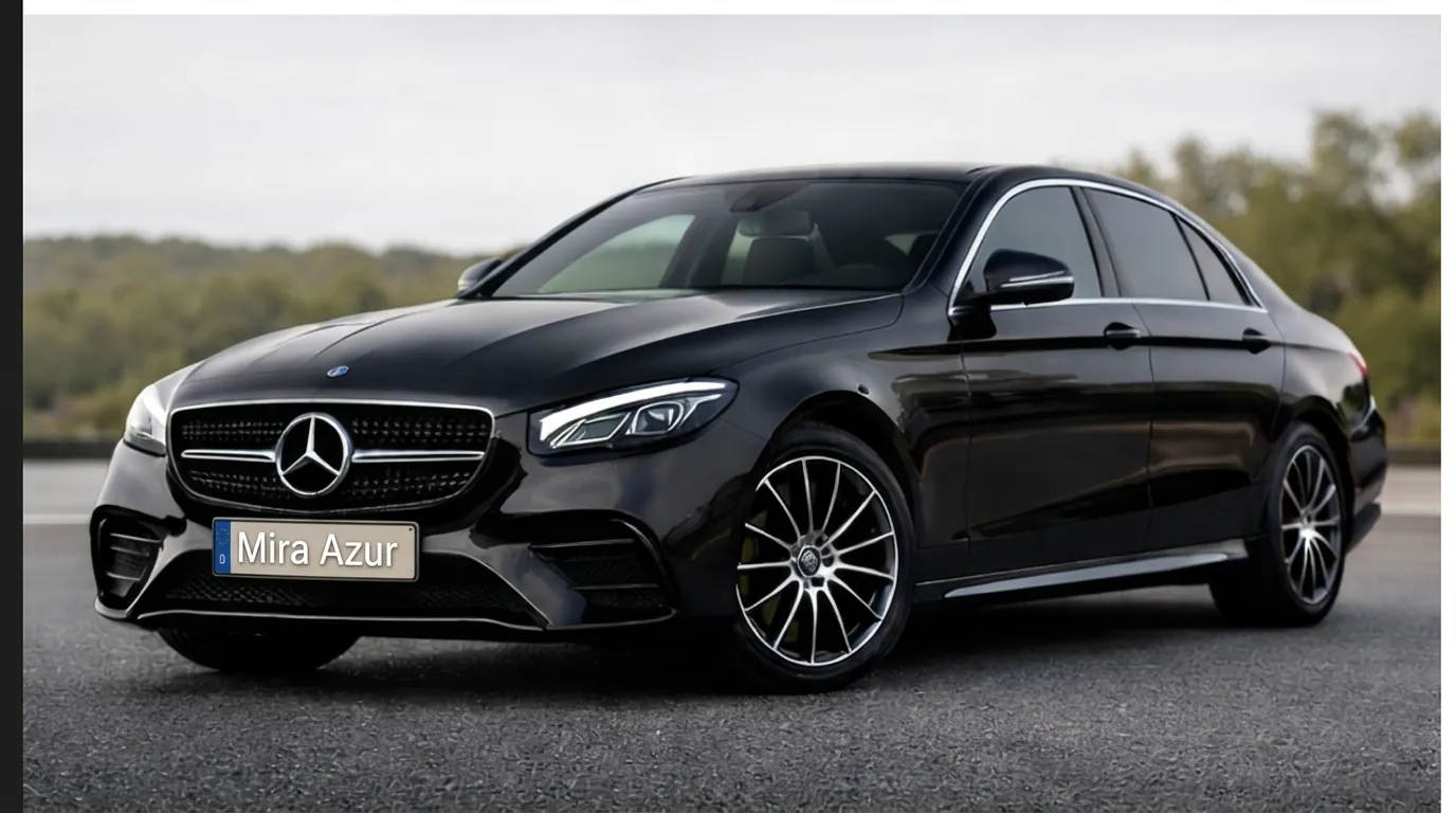 Mercedes E-Class / EQE luxury black exterior chauffeur French Riviera