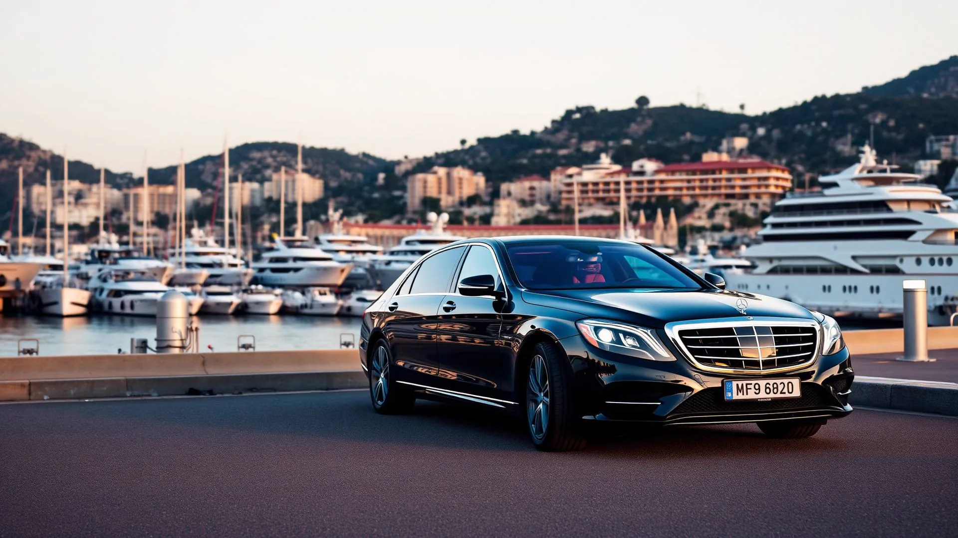 Monaco Grand Prix luxury chauffeur service – Mercedes limousine near Monte Carlo circuit