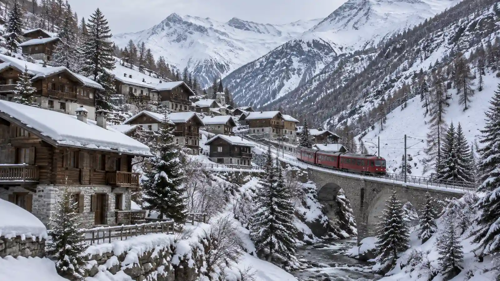 Автомобиль частного трансфера на зимней дороге в Zermatt
